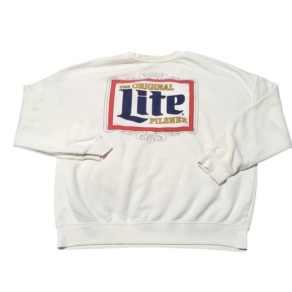 Miller Lite Women's XXL Cozy Sweater Shirt Licenced Graphic Pullover Sweatshirt - Picture 1 of 6